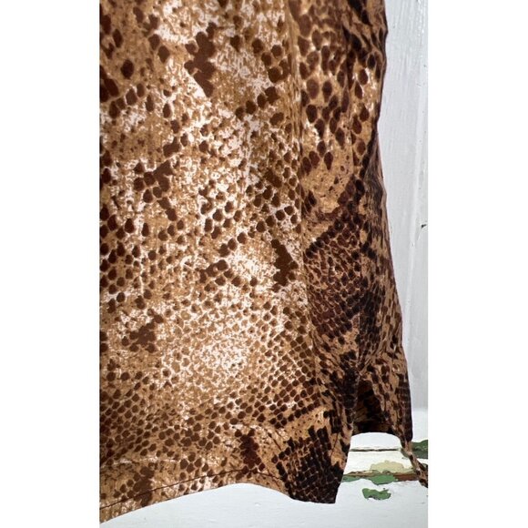 Lane Bryant Womens Size 26 / 28 Tunic Top 3/4 Sleeve Brown Snakeskin Print Stret - Picture 11 of 11